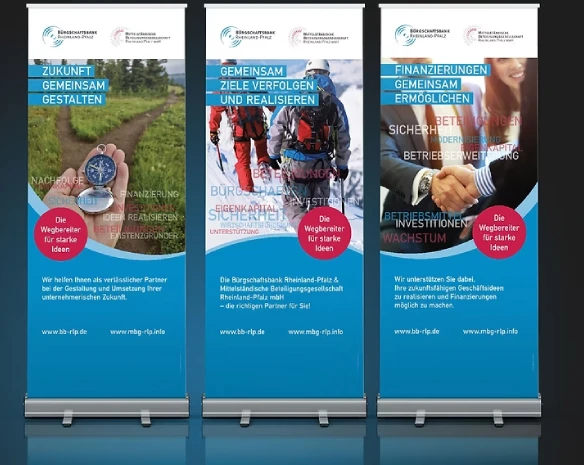 Roll up Banner Bürgschaftsbank Rheinland-Pfalz